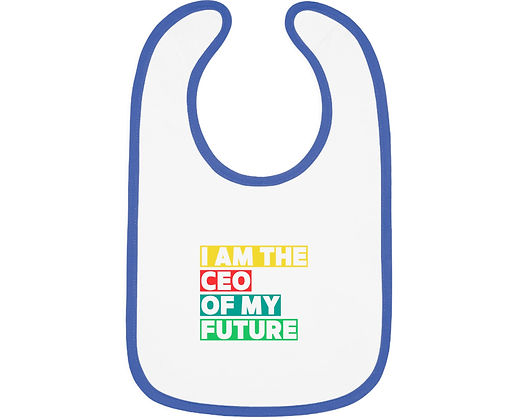 I am the CEO of My Future Baby Contrast Trim Jersey Bib - Image 5