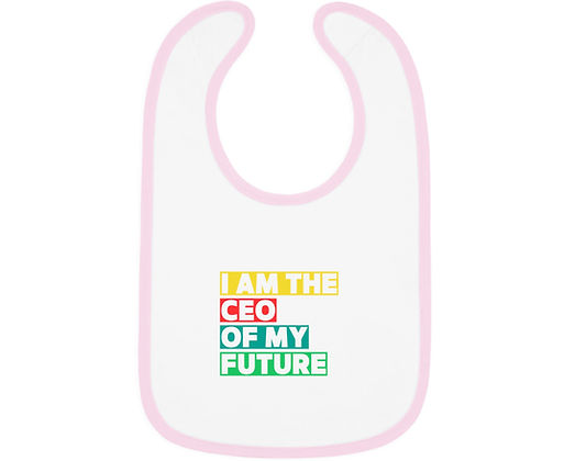 I am the CEO of My Future Baby Contrast Trim Jersey Bib - Image 6