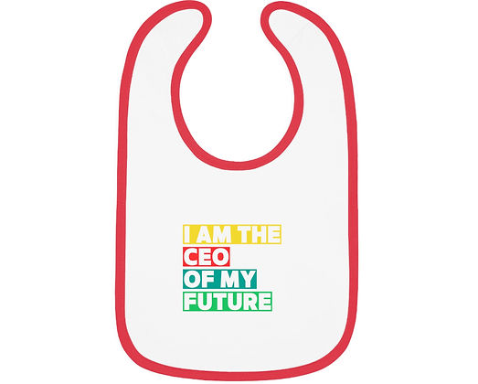 I am the CEO of My Future Baby Contrast Trim Jersey Bib - Image 4