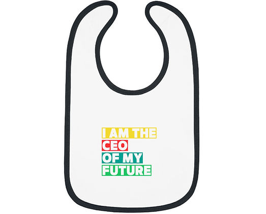 I am the CEO of My Future Baby Contrast Trim Jersey Bib - Image 2